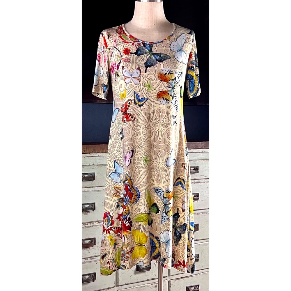 Johnny Was Mitchi Butterfly Floral Swing Dress NWT New XS